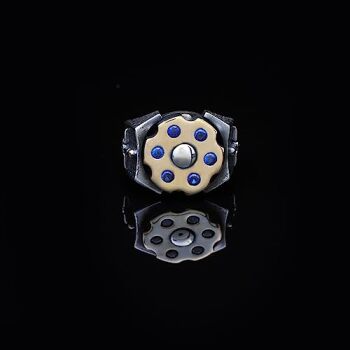 925 Sterling Silver Sapphire Rotating Sword Ring for Men - Sapphire and 925 Sterling Silver Ring - Birthday Gifts - 7