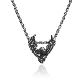 925K Sterling Silver Eagle Necklace,Men İnitial Necklace,Engraved Necklace for Men,Men Necklace,Gift for Him,Gift Her - 1