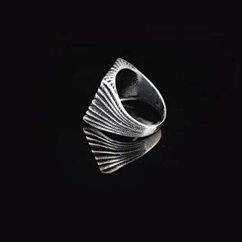 925K Sterling Silver Eagle Ring, Oxidized Eagle,Custom Mens Signet Ring, Oxidized Signet - 4