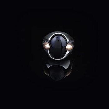 925K Sterling Silver Onyx Ring, Onyx Stone Ring, Natural Black Stone, Bullet, Men Sterling, Gift for Him - 7