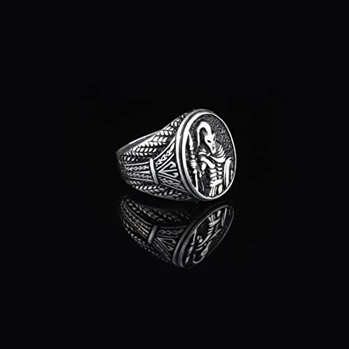 925K Sterling Silver Spartan Ring, Gladiator, Handmade Sterling Silver Men, Mens Signet Ring, Anniversary, Memorial - 7