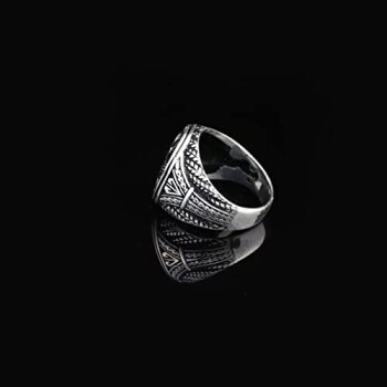 925K Sterling Silver Spartan Ring, Gladiator, Handmade Sterling Silver Men, Mens Signet Ring, Anniversary, Memorial - 4