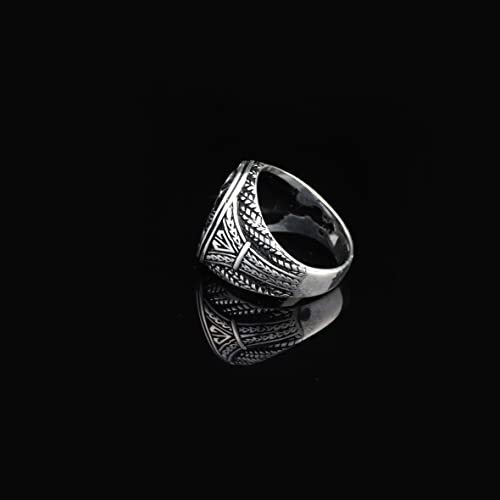925K Sterling Silver Spartan Ring, Gladiator, Handmade Sterling Silver Men, Mens Signet Ring, Anniversary, Memorial - 4