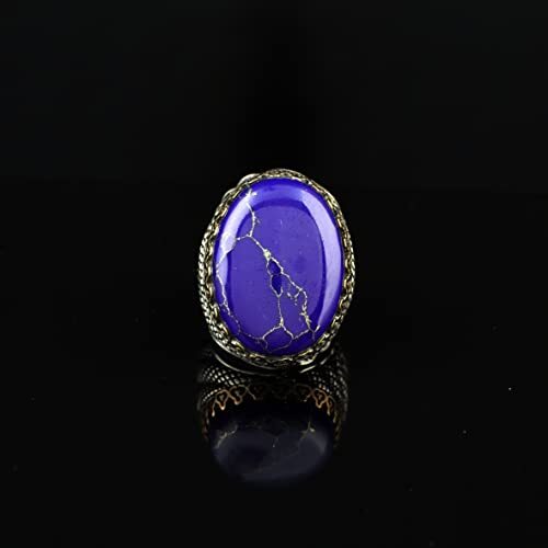 Blue Sapphire Ring Mens, Sapphire Ring Vintage, Ottoman, Men's Jewelry, Gift for Him, 925k Sterling Silver - 7