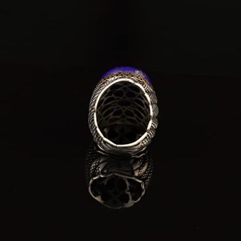 Blue Sapphire Ring Mens, Sapphire Ring Vintage, Ottoman, Men's Jewelry, Gift for Him, 925k Sterling Silver - 4