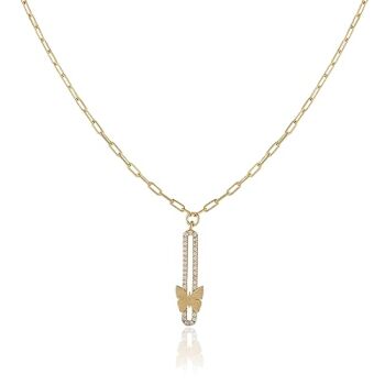 Cute Butterfly Necklace in Gold Jewelry - Gold Plated Sterling Silver Necklace with Butterfly Charm - Aesthetic Jewelry Delight - Birthday Gifts for Women - 1