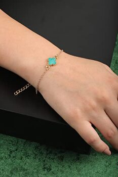 Four Leaf Clover Bracelet,Gold Plated Four Leaf Clover Bracalet,Gift For Her - 2