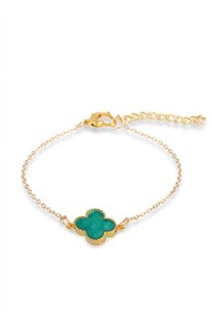 Four Leaf Clover Bracelet,Gold Plated Four Leaf Clover Bracalet,Gift For Her - 1