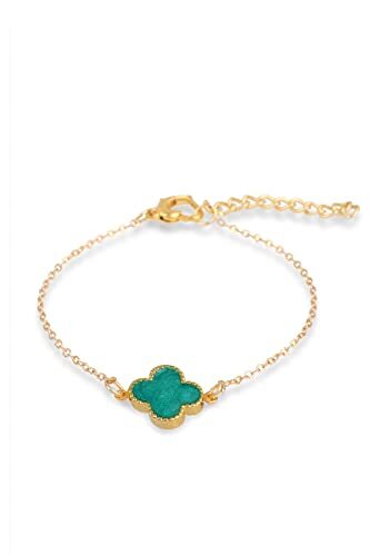 Four Leaf Clover Bracelet,Gold Plated Four Leaf Clover Bracalet,Gift For Her - 1