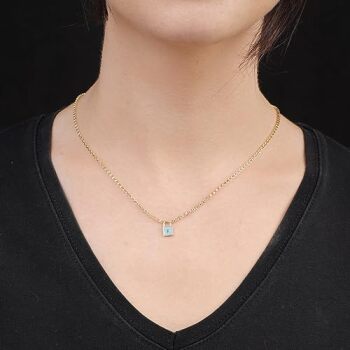Gold Plated and Sterling Silver Lock Necklace - Lock Pendant Choker - Gold Plated and Sterling Silver for Women - Birthday Gifts for Women - 4