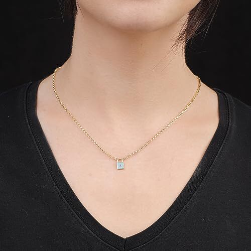 Gold Plated and Sterling Silver Lock Necklace - Lock Pendant Choker - Gold Plated and Sterling Silver for Women - Birthday Gifts for Women - 4