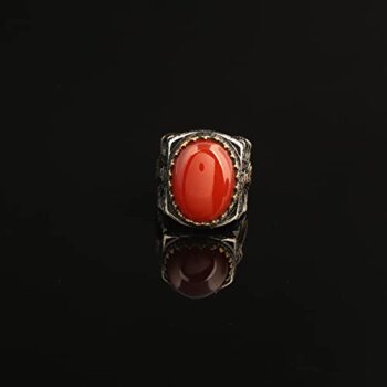 Men Handmade Carnelian Stone Ring, Red Stone, Carnelian Silver Ottoman Style Handmade Ring, Sterling Silver,Gift For Him, - 7
