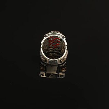Men Handmade Carnelian Stone Ring, Red Stone, Carnelian Silver Ottoman Style Handmade Ring, Sterling Silver,Gift For Him, - 4