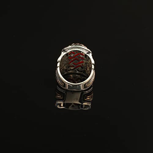 Men Handmade Carnelian Stone Ring, Red Stone, Carnelian Silver Ottoman Style Handmade Ring, Sterling Silver,Gift For Him, - 4
