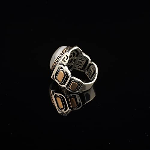 Natural Moonstone Ring, Man Raw Moonstone Ring,Rainbow, Handmade Silver, 925k Sterling Silver,Gift For Husband - 5