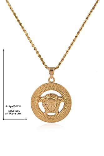 Stainless Steel Gold Plated Curb Chain Box Necklace - 7