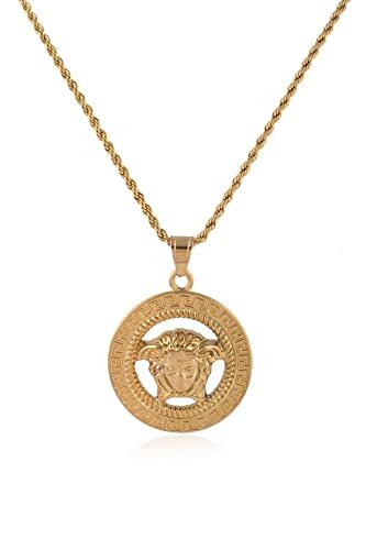 Stainless Steel Gold Plated Curb Chain Box Necklace - 1