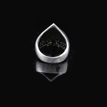 Sterling Silver Spade Ring, Skull Handmade Sterling Silver Men Biker Ring, Skull Heads Gothic, Gift for Husband - 4