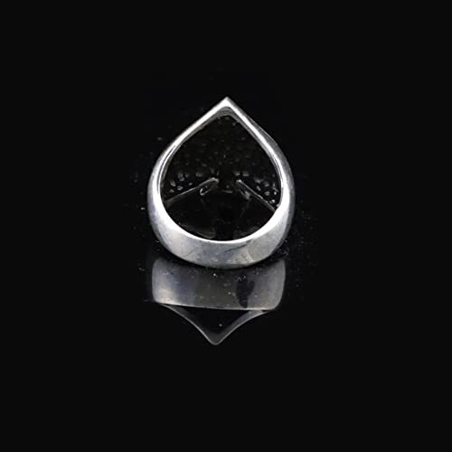 Sterling Silver Spade Ring, Skull Handmade Sterling Silver Men Biker Ring, Skull Heads Gothic, Gift for Husband - 4